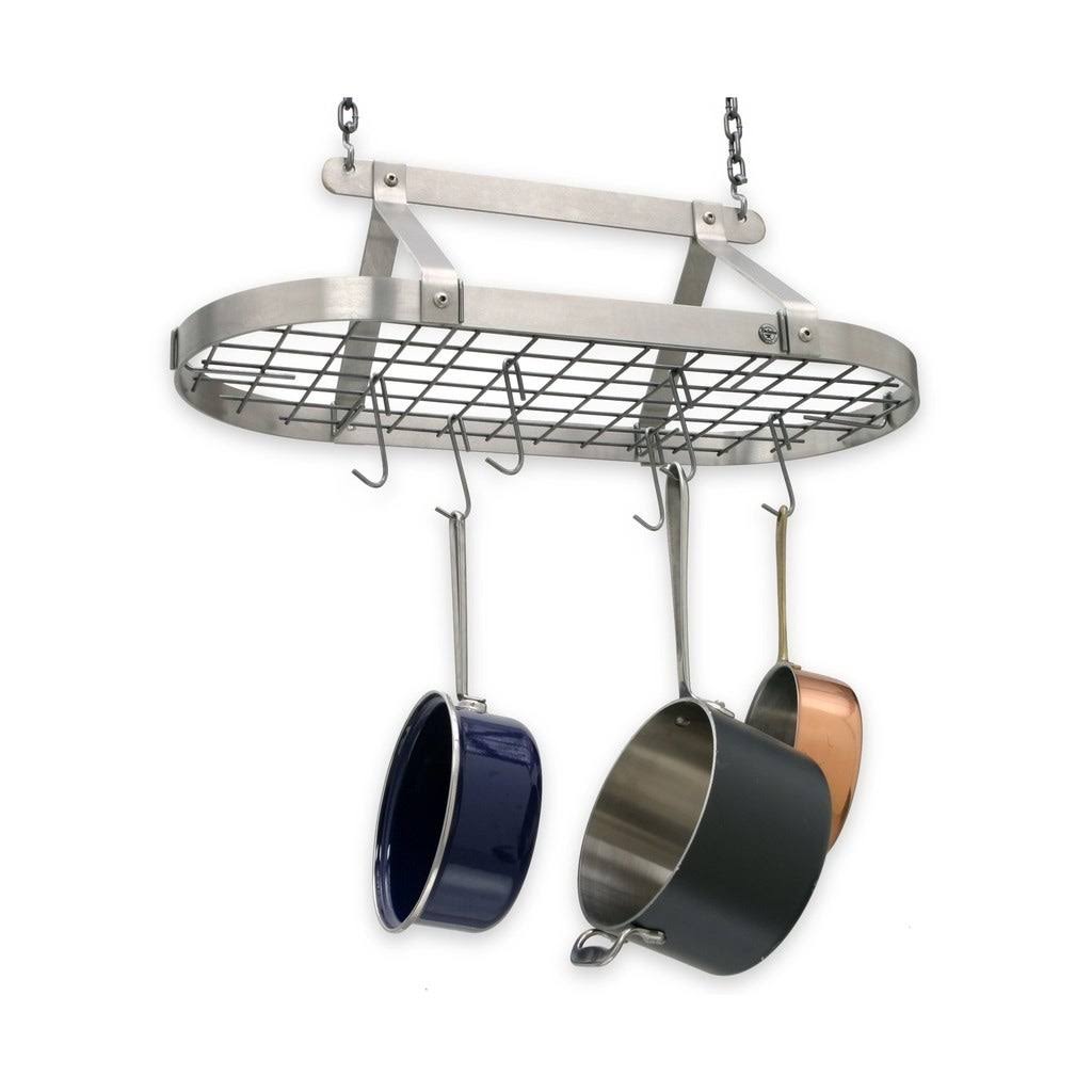 Hammered Steel Oval Pot Rack W259