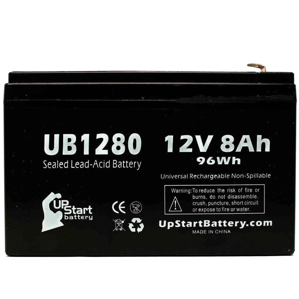 3x Pack Replacement Sealed Lead Acid Battery (12V, 8Ah, 8000mAh, F1 Terminal, AGM, SLA) with 6 F1 to F2 Terminal Adapters H9743