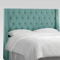 Tufted Wingback Headboard Velvet Caribbean Z121