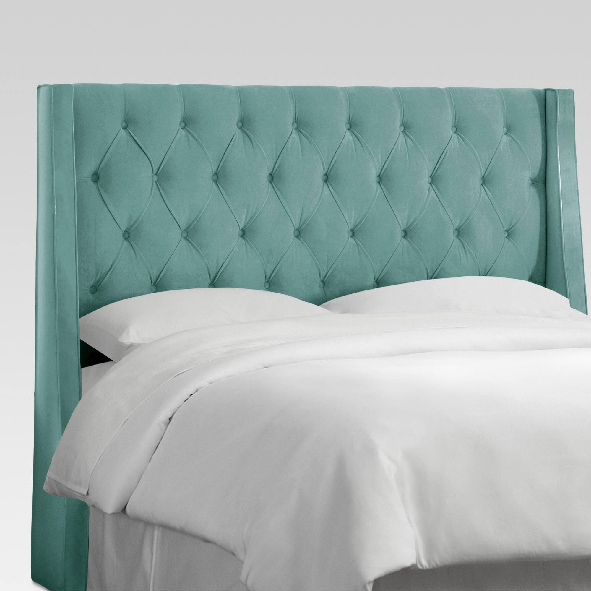 Tufted Wingback Headboard Velvet Caribbean Z121