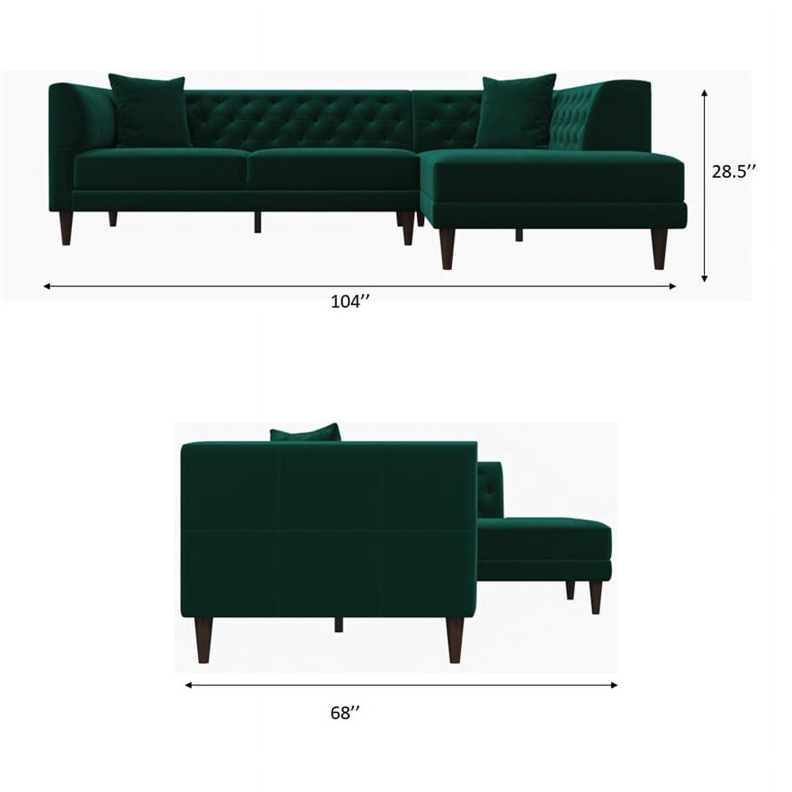 Green Microfiber Sectional Sofa O5064