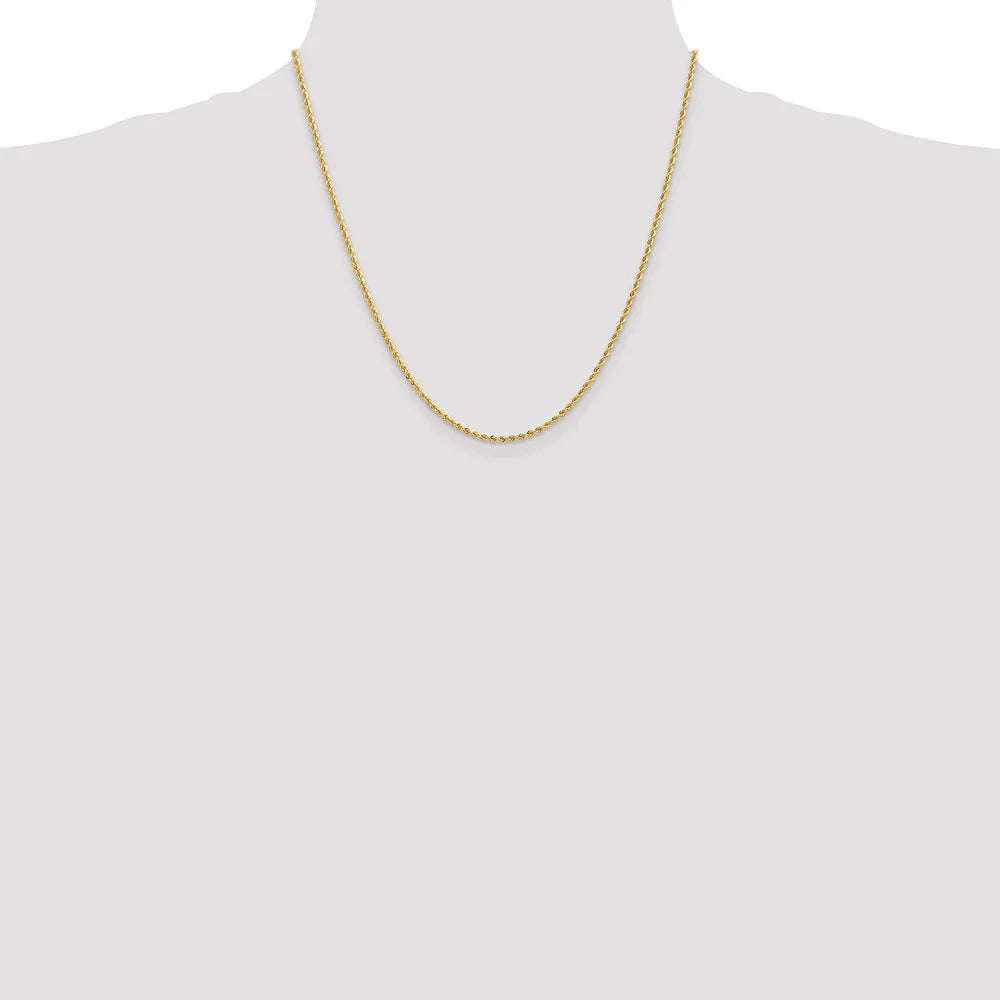 14kt Yellow Gold 20 inch Rope Chain V8007