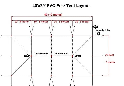 40'x20' PVC Pole Tent Party Wedding Canopy Shelter T7728