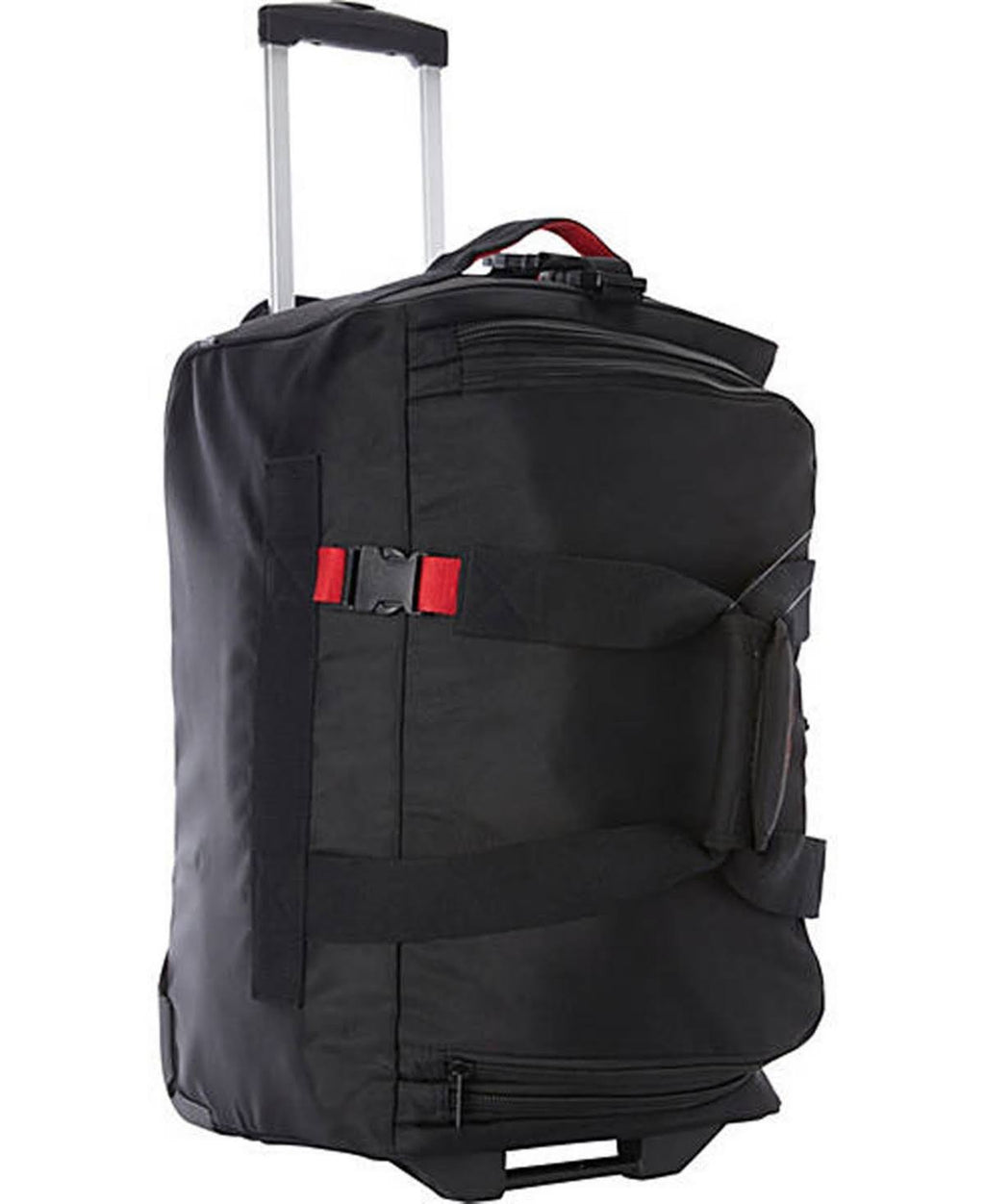 Black/Red Expandable Carry-On Trolley Duffel G592082