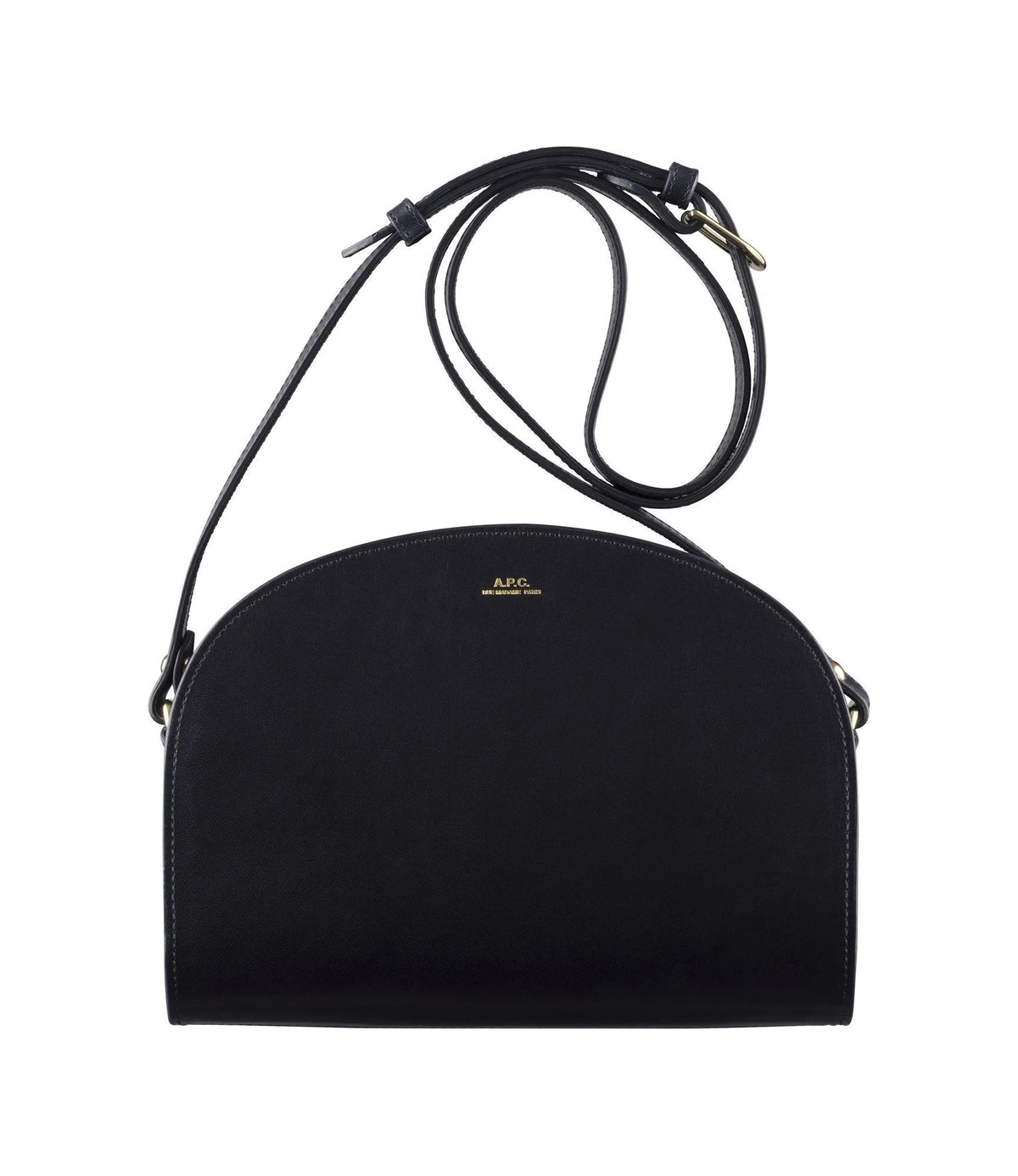 Black Croco Embossed Leather Shoulder Bag L83187