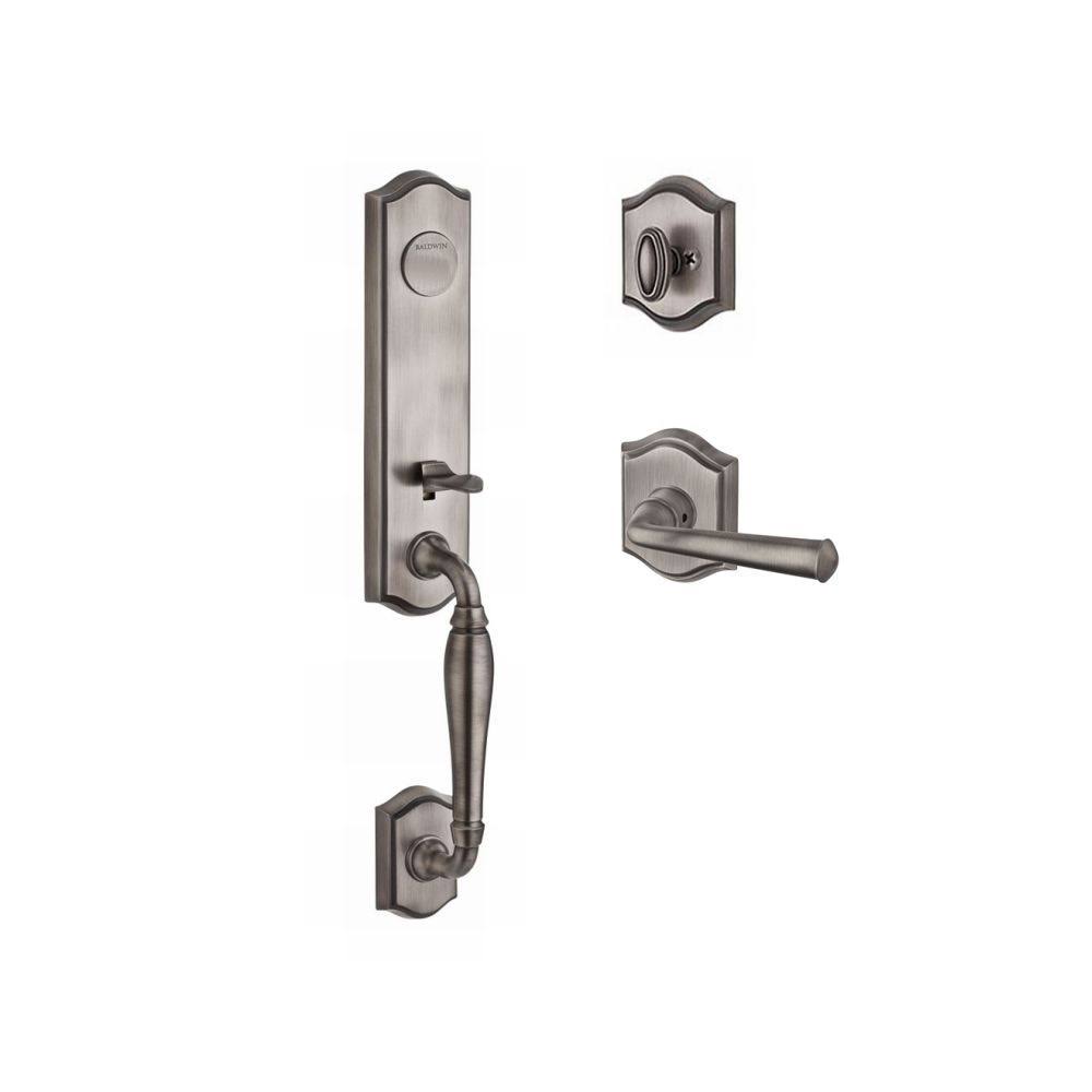 Matte Antique Nickel Dummy Handleset Federal Lever Arch Rose T966325
