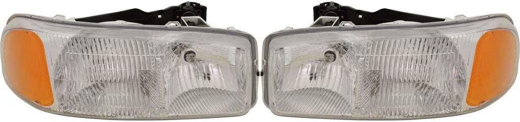 Headlight Assembly Pair for GMC Sierra 1500 1999-2006 S628