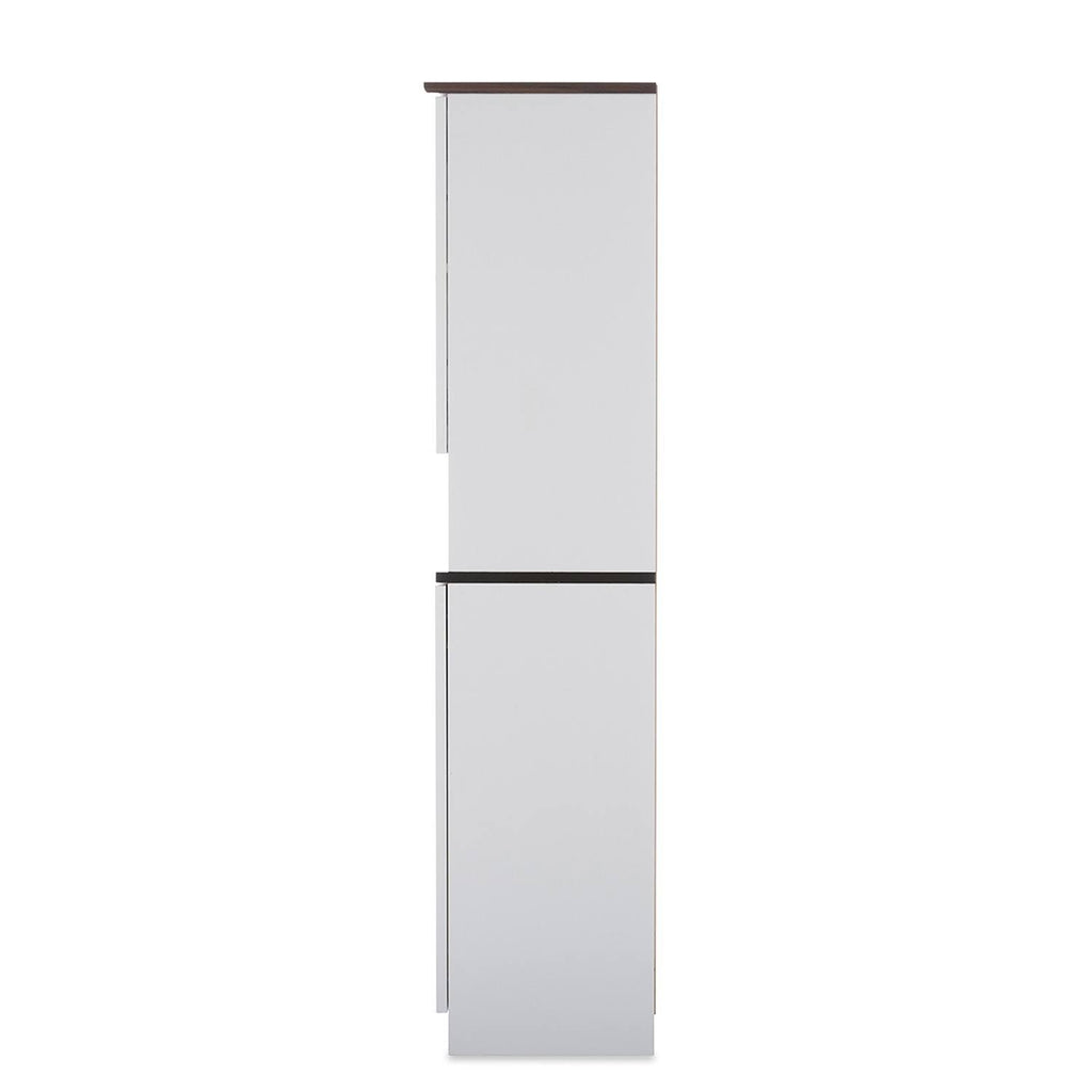 White and Dark Brown Buffet and Hutch Cabinet T44556