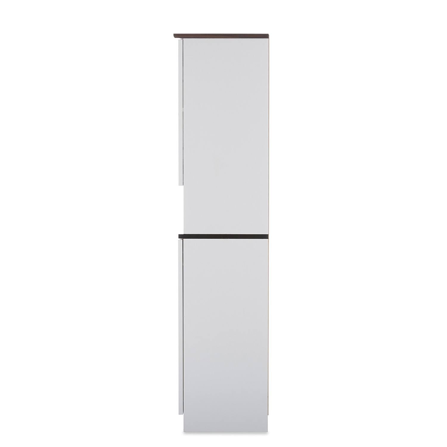 White and Dark Brown Buffet and Hutch Cabinet T44556