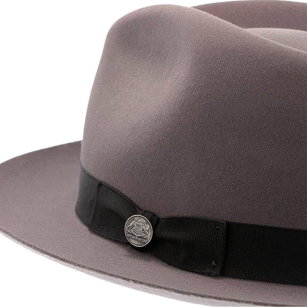 Caribou Fur Felt Fedora Hat Size 6 7/8 W2435