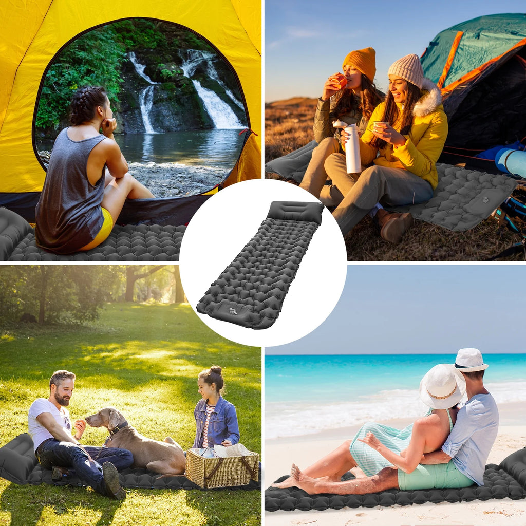 Ultralight Inflatable Camping Sleeping Pad with Pillow R23485