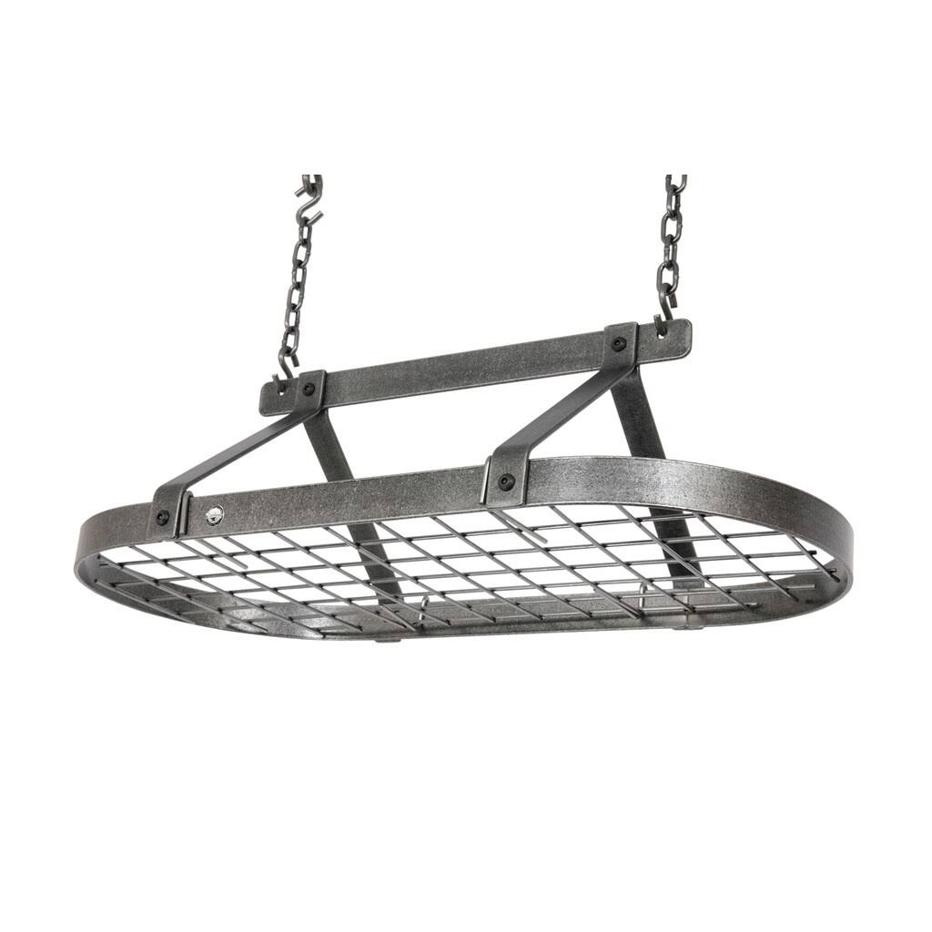 Hammered Steel Oval Pot Rack W259