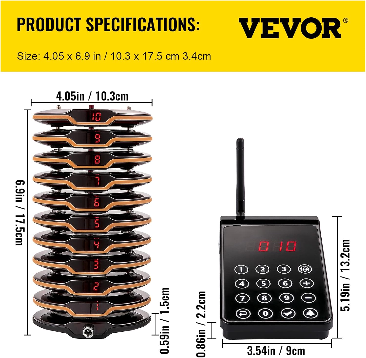 Wireless Paging System with Vibration, Flashing and Buzzer X691193