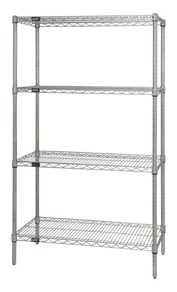 Chrome Wire Shelving Starter Kit 42Inch W x 14inch D x 86Inch H X52649