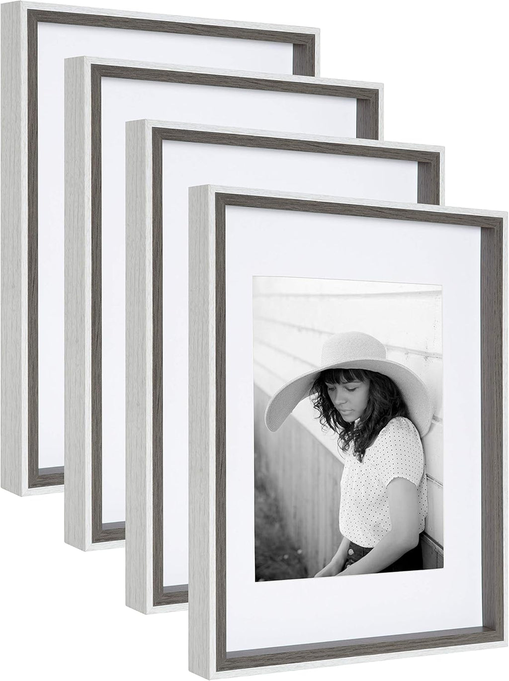 White and Natural Casual Frame Set, Set of 4 B8416