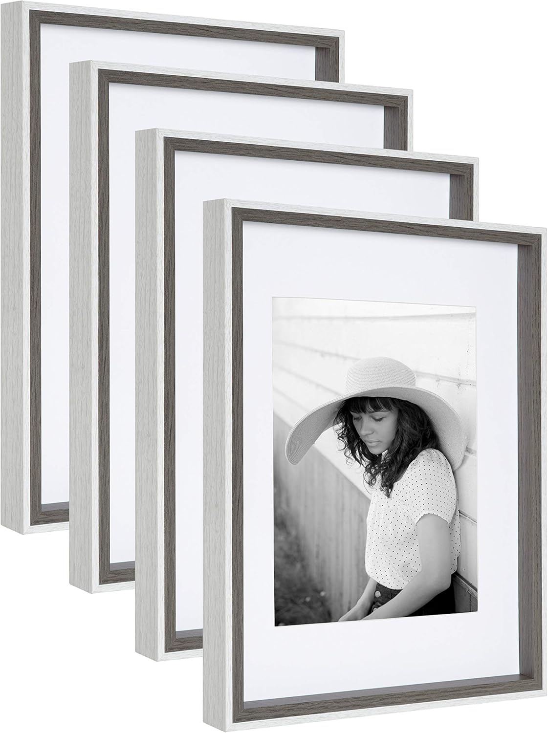 White and Natural Casual Frame Set, Set of 4 B8416