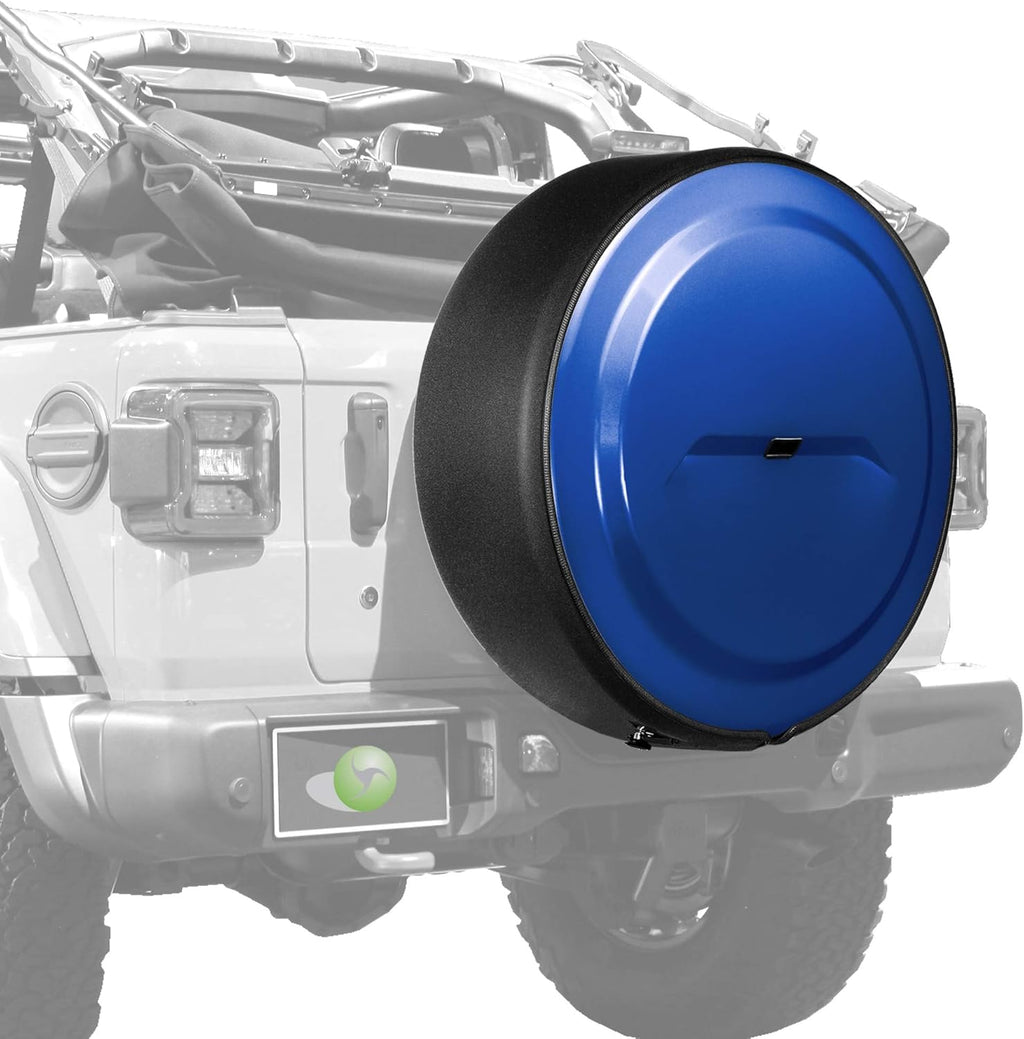 Bright White Painted Plastic Face Black Powder-Coated Ring Tire Cover O6184