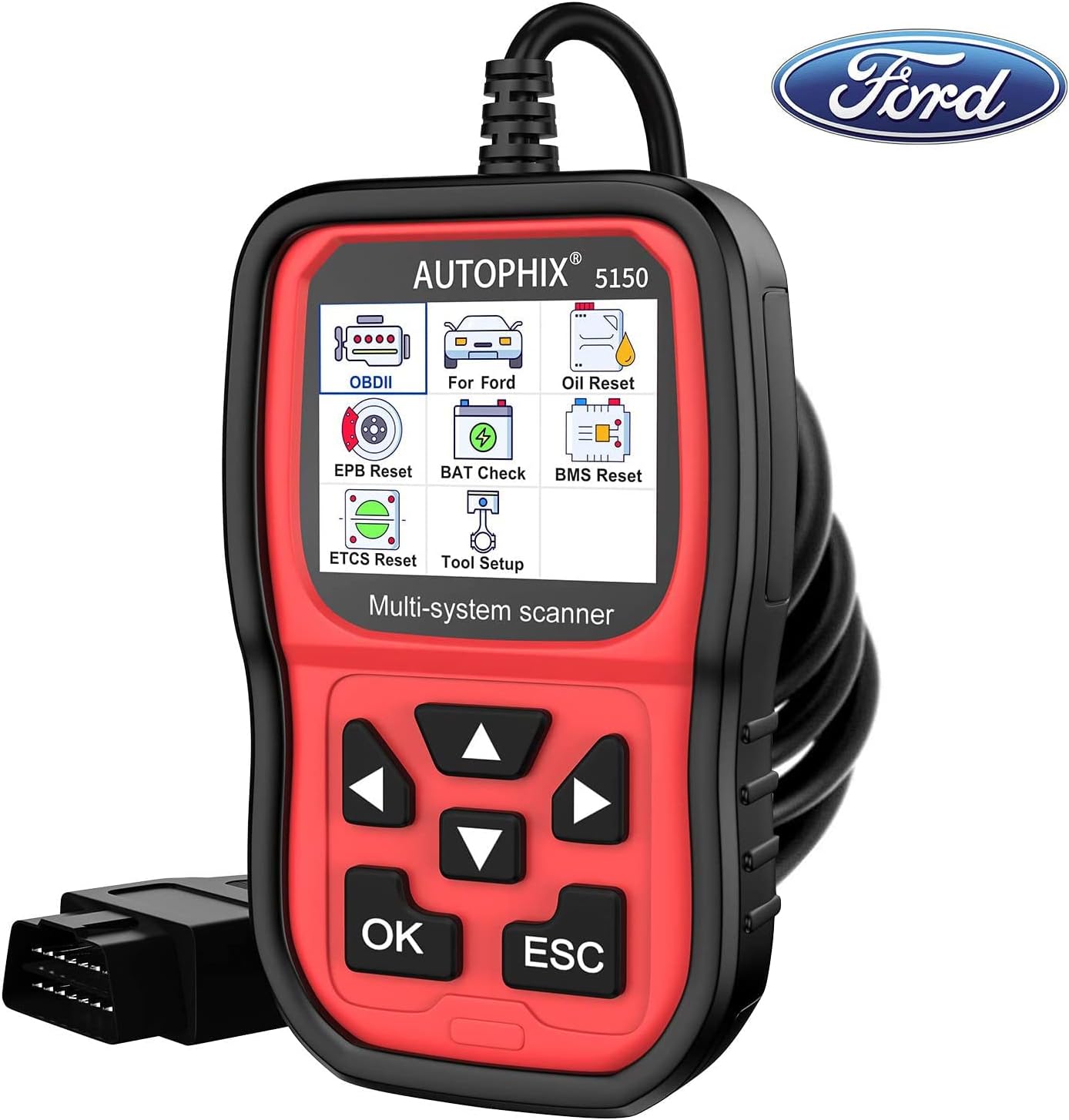 OBD2 Scanner with ABS/Transmission/BMS/PCM/EPB/TPMS/CBS/Oil Reset Battery Registration Tool C3294