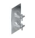 Architectural Black Two Hole Thermostatic Valve Trim Plate with Cross Handle V576