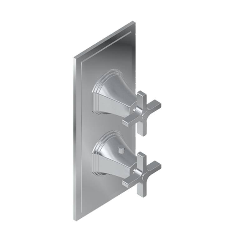 Architectural Black Two Hole Thermostatic Valve Trim Plate with Cross Handle V576