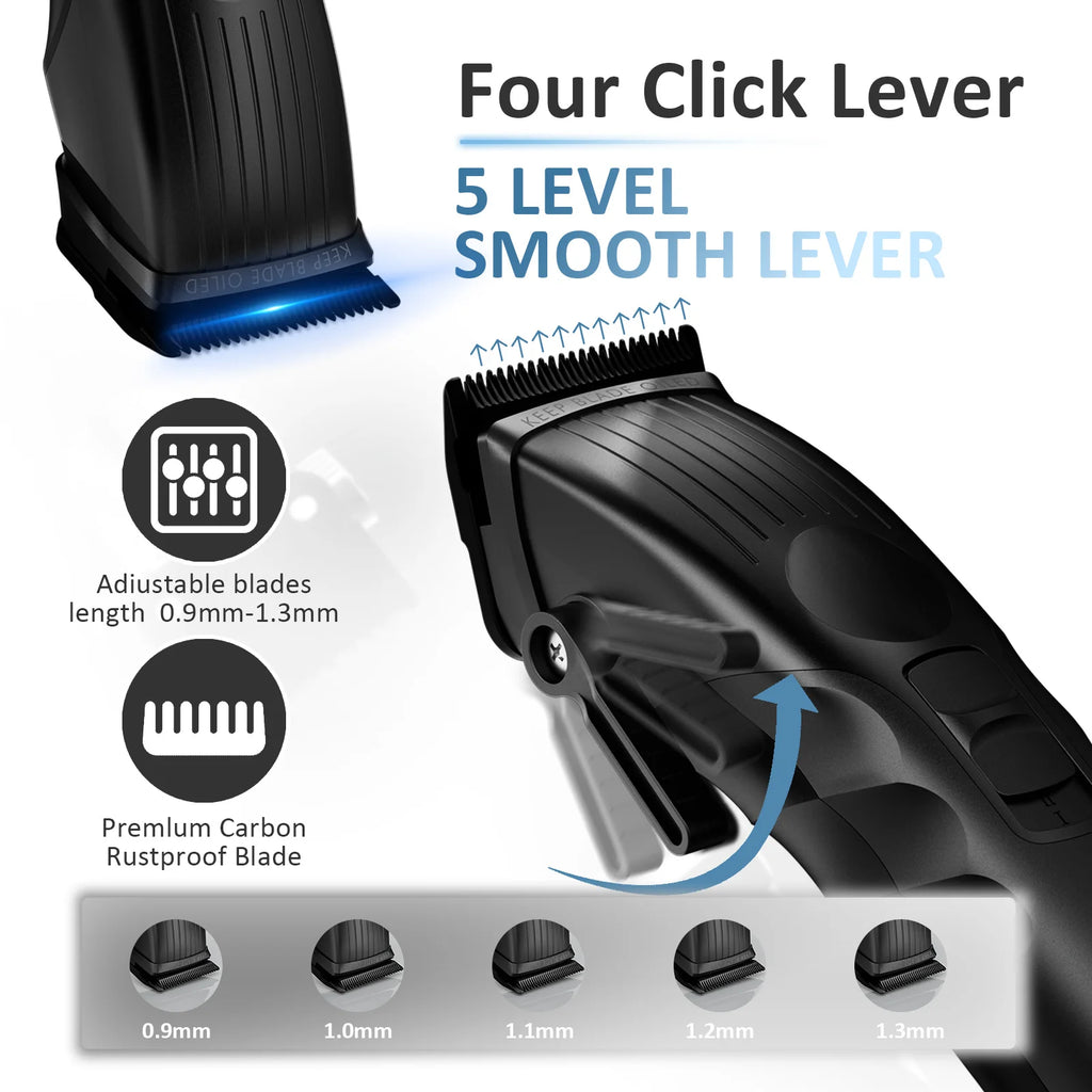 Black Cordless Hair Clipper with Removable Blades L170363