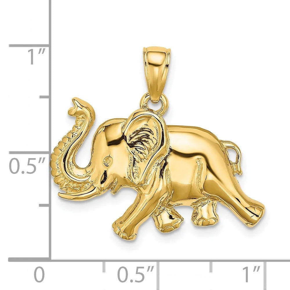 14k Gold Elephant Running Charm G70583