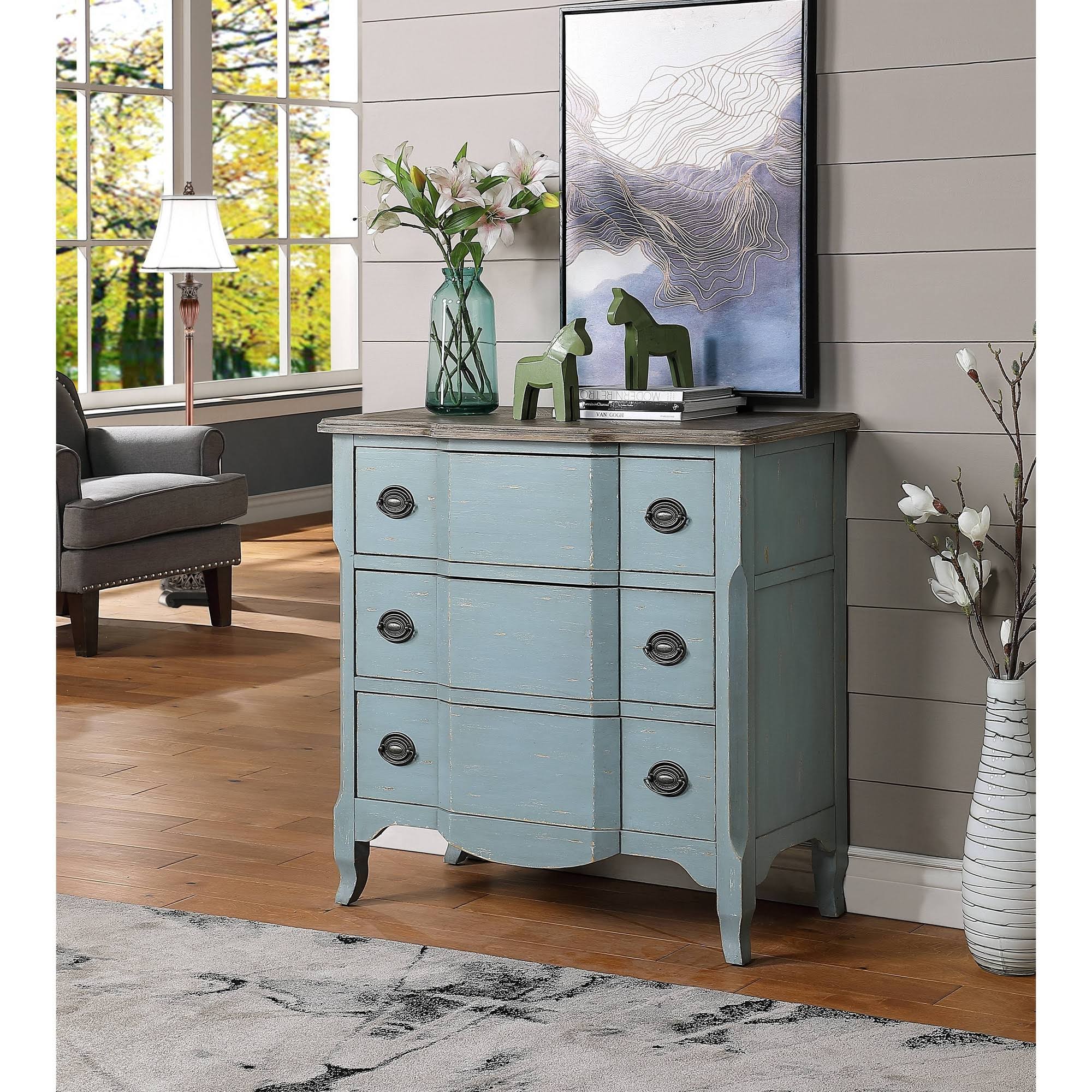 Blue 3 Drawer Chest I39605