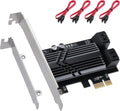 PCIe SATA 3.0 Controller Expansion Card 4 Ports 6 Gbps with 4 SATA Cables & Low Profile Bracket, Pack of 2 D975678