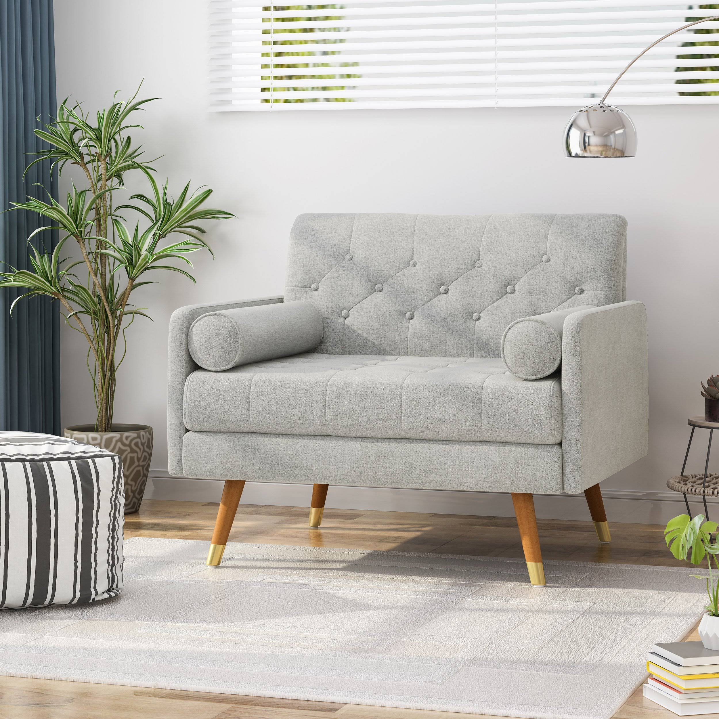 Light Gray Fabric Club Chair Q954
