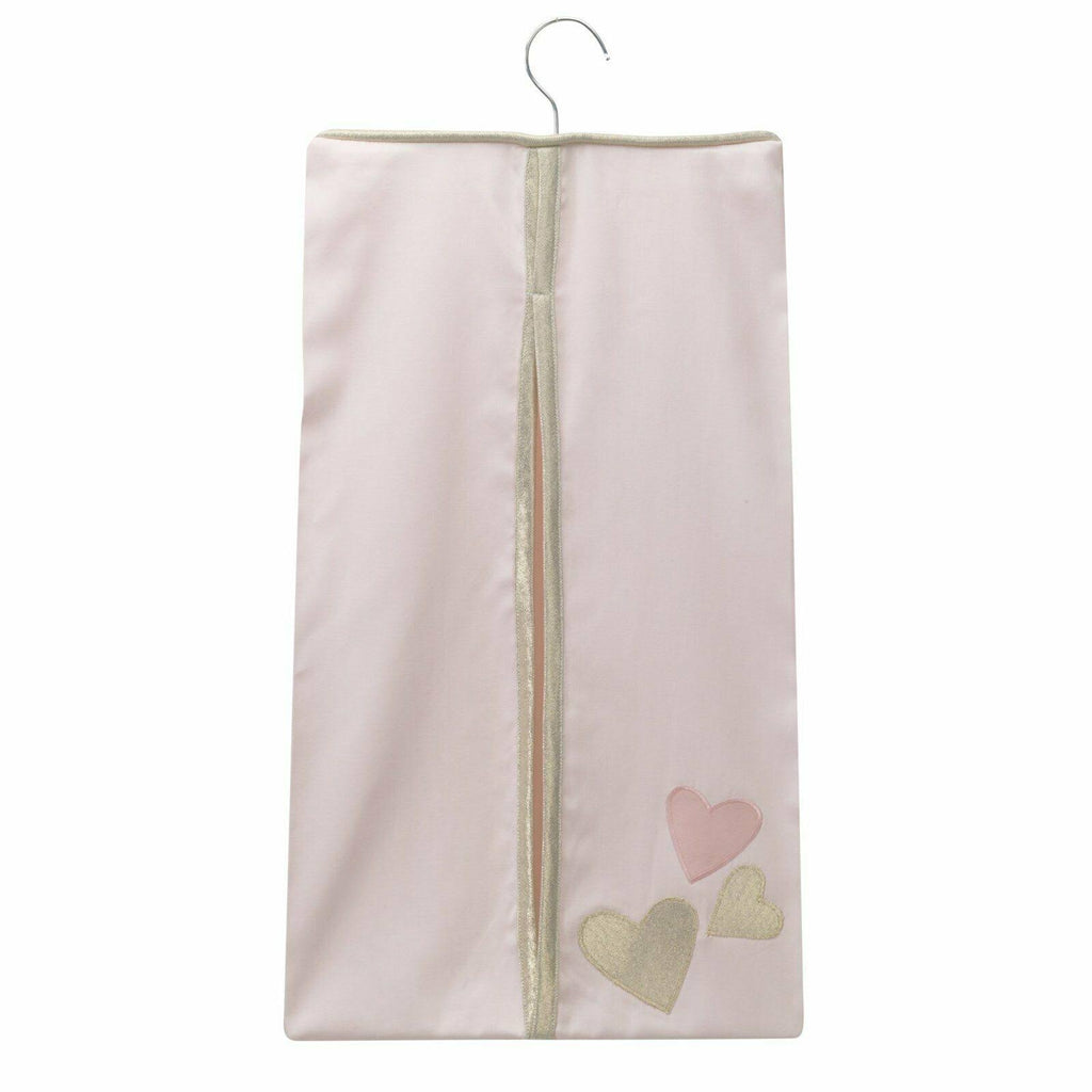 4 Piece Crib Bedding Set in Pink and White T8381