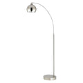 Brushed Steel Arc Floor Lamp with Metal Shade A36076