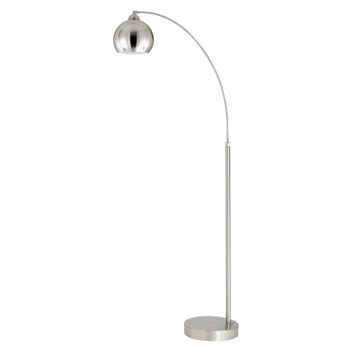 Brushed Steel Arc Floor Lamp with Metal Shade A36076