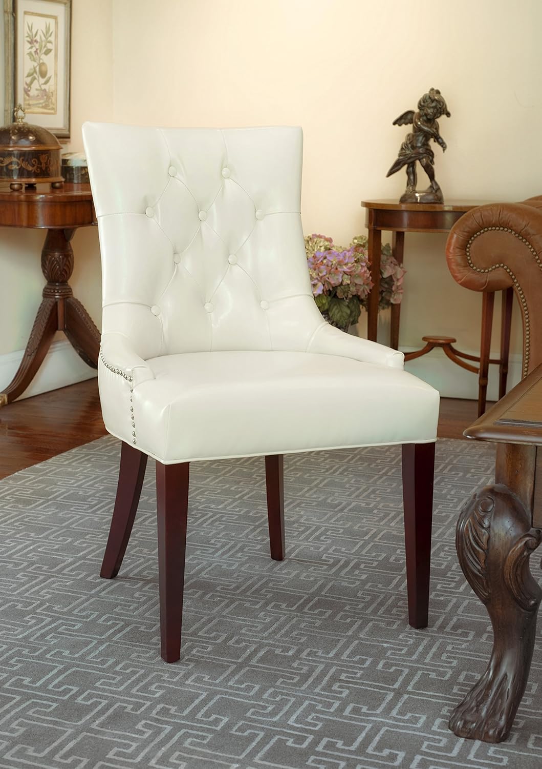 Putty Grey Button-Tufted Side Chair F99141