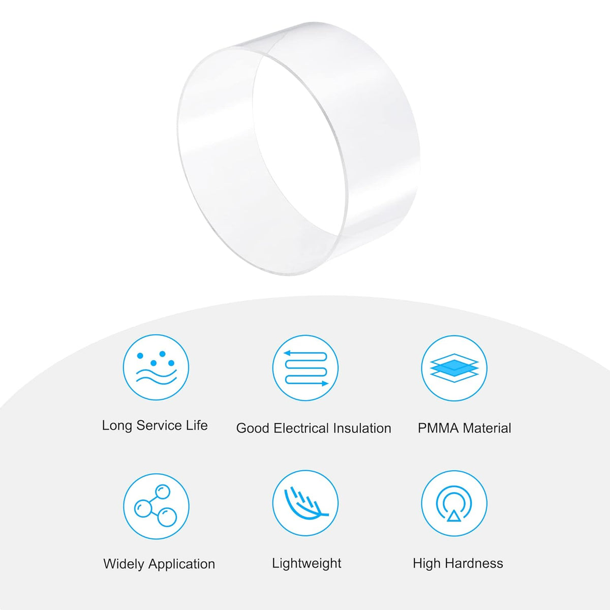 Clear Acrylic Round Tube Pack of 2 W5658