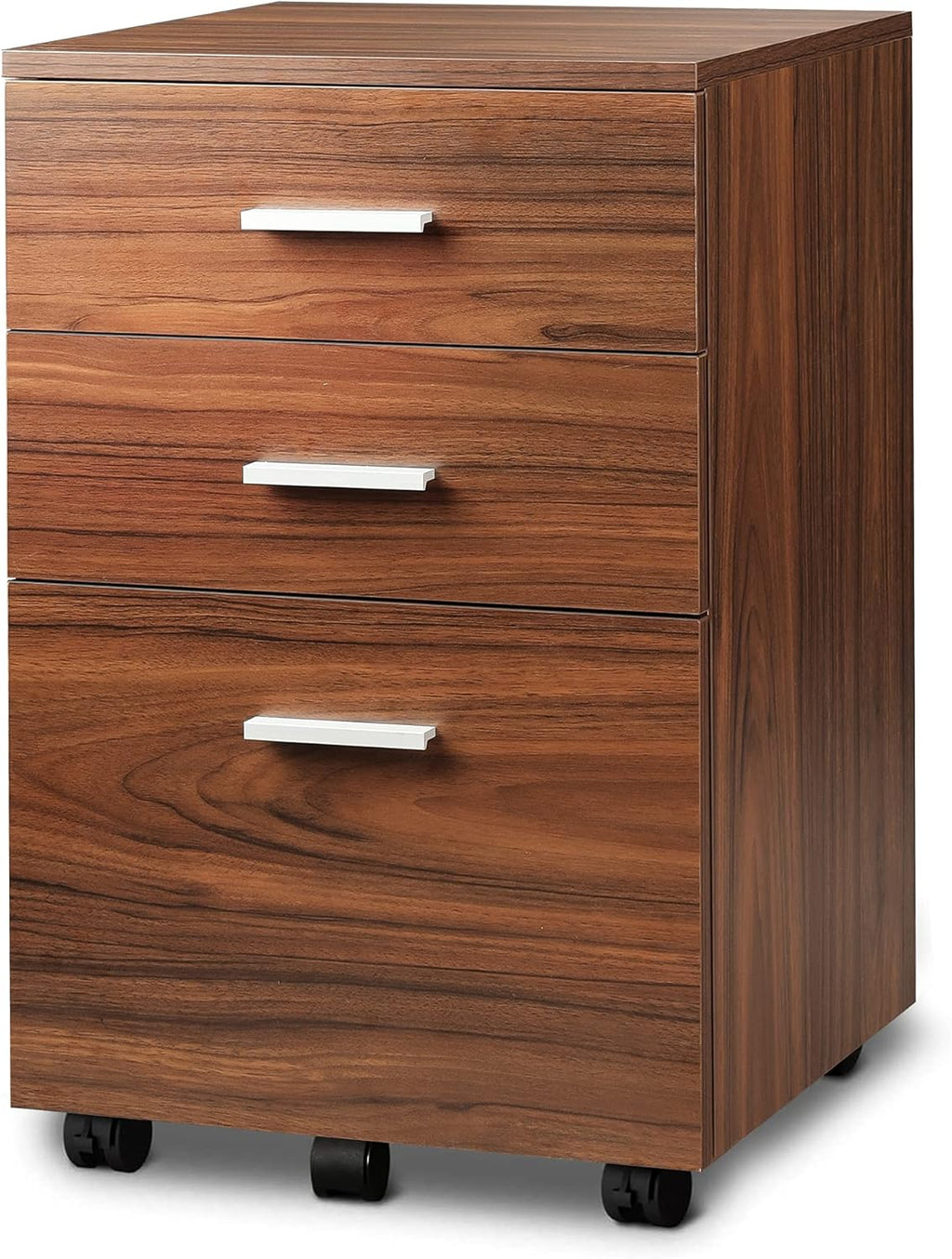 Black 3 Drawer Wood Mobile File Cabinet K951753