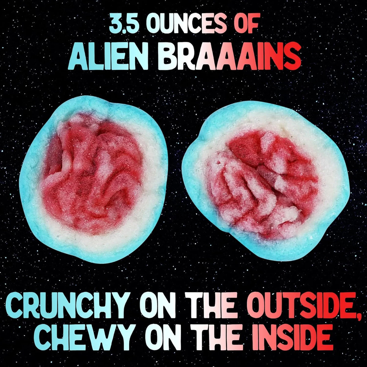 Freeze Dried Candy Variety Pack with Airheads, Skulls, and Alien Body Parts in Spaceship Box C590