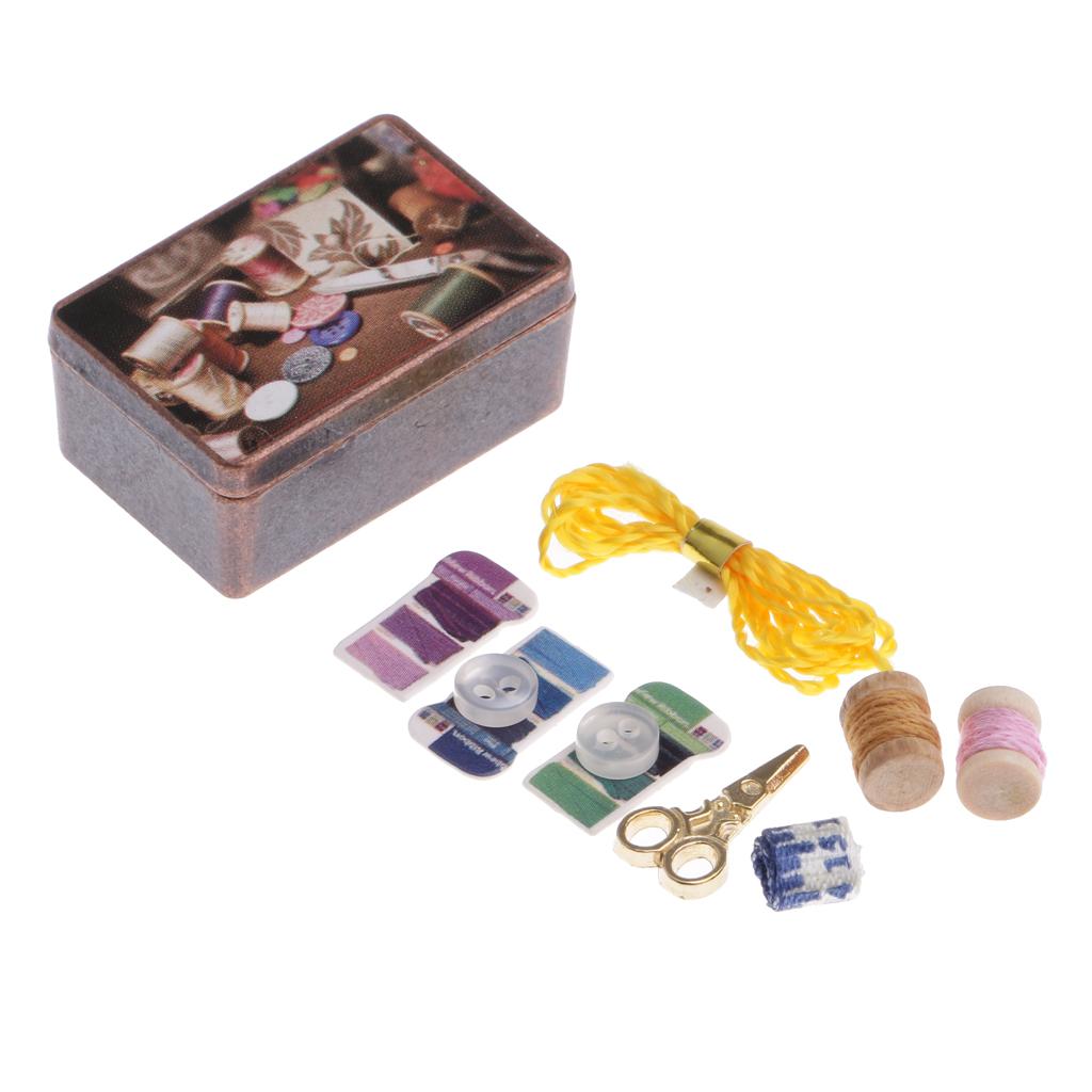 Vintage Metal Dollhouse Miniature Sewing Tools F5982