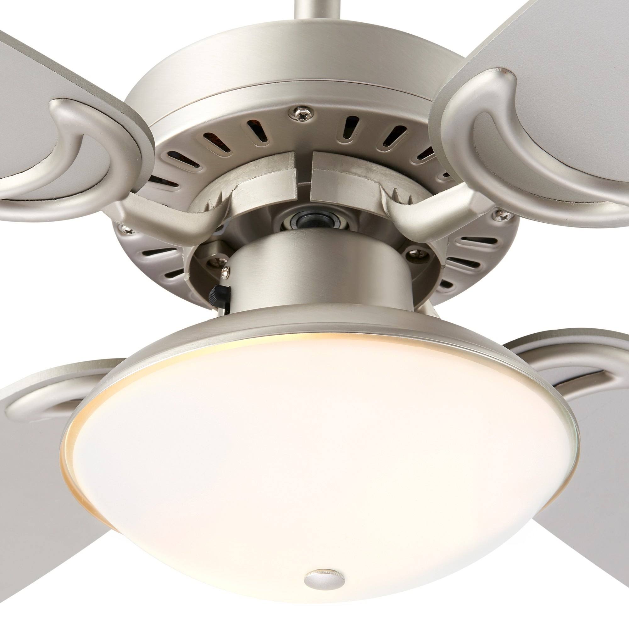 Brushed Nickel Ceiling Fan with Light and Remote Control S197