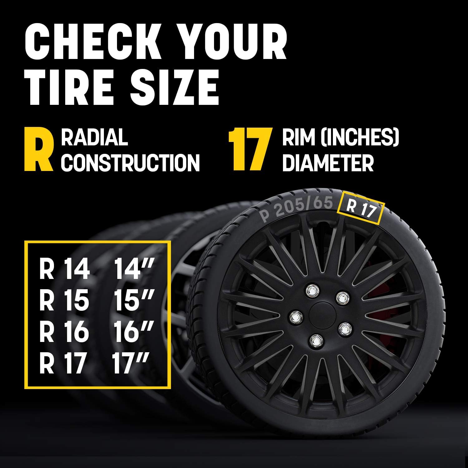 Dual Tone Chrome and Black 17" Set of 4 F886