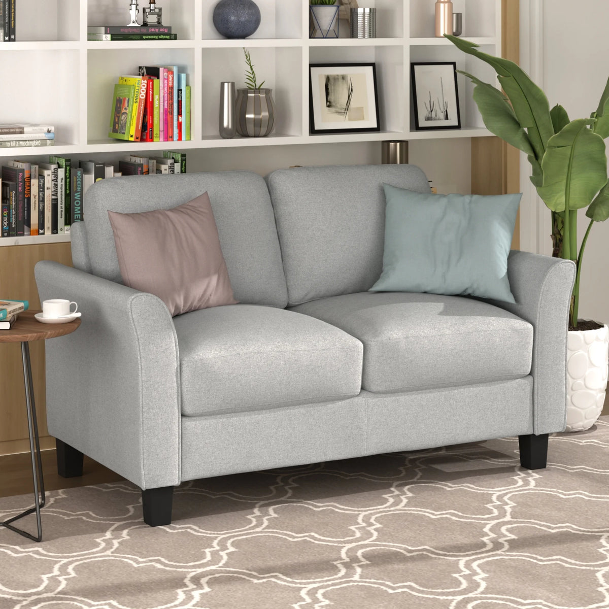 Light Gray Armrest Sofa Loveseat Chair 3-Seat Sofa P2958