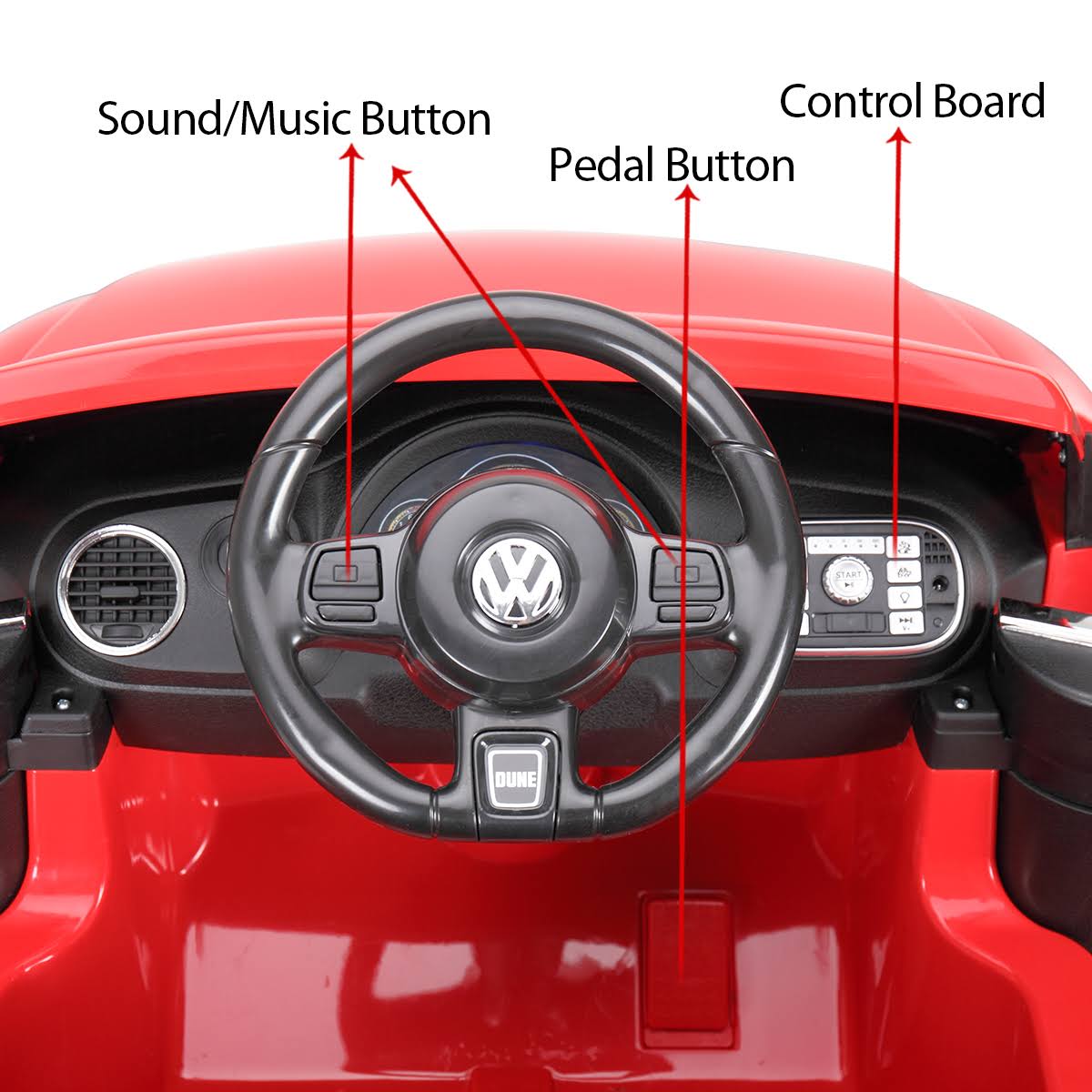 Red 12V Battery Powered Ride on Toy Car with Remote Control T500